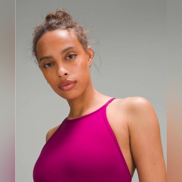 Lululemon Lightweight High-Neck Yoga Tank Top Magenta Purple 6 Excellent Padding - Picture 3 of 9